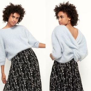 ba&sh Barmy Knotted Back Sweater Light Blue 2 Medium